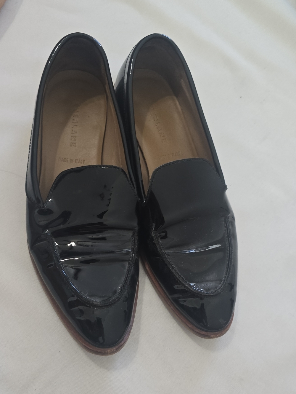 Everlane Black Patent Leather Pointed Loafer Flats 7.5